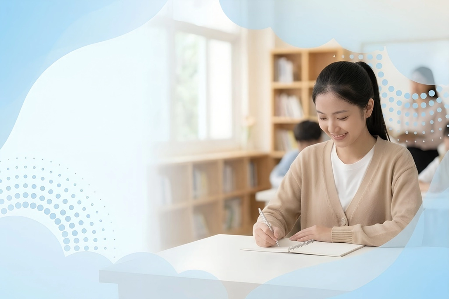 学習中の生徒の写真